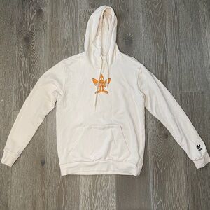 Adidas Cream Hoodie with Orange Logo
